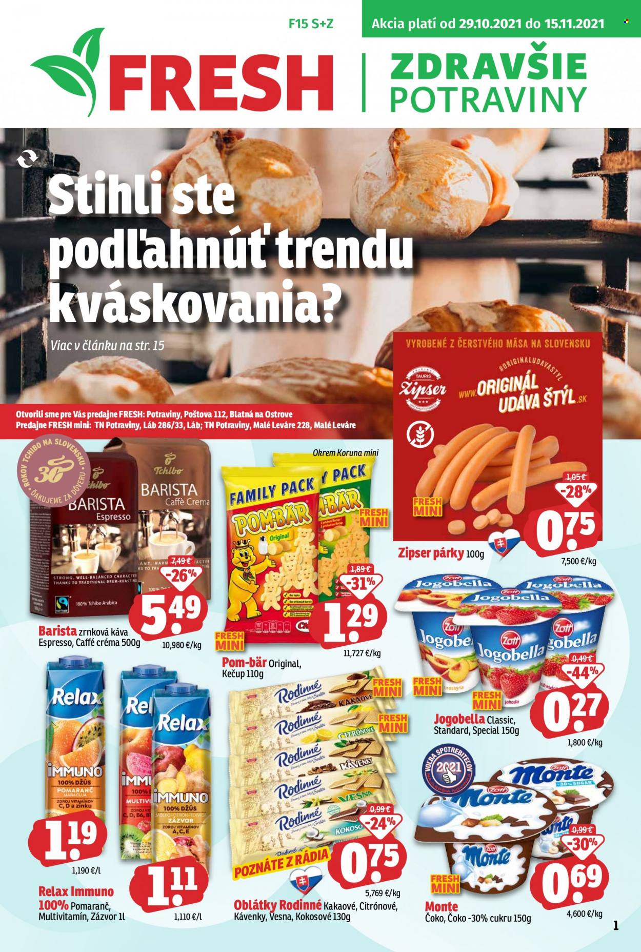 Leták FRESH - 29.10.2021 - 15.11.2021. Strana 1