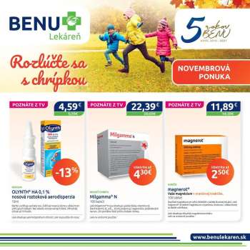 Leták BENU Lekáreň - 1.11.2021 - 30.11.2021.