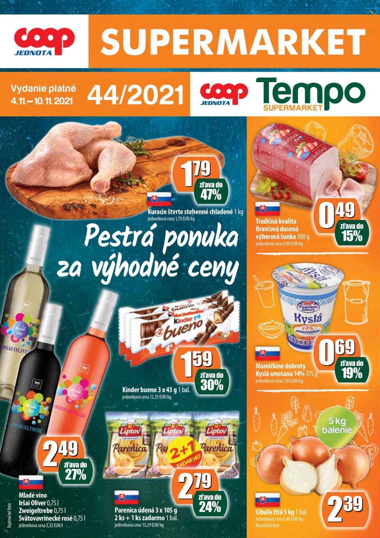 Leták COOP Jednota - 4.11.2021 - 10.11.2021. Strana 1