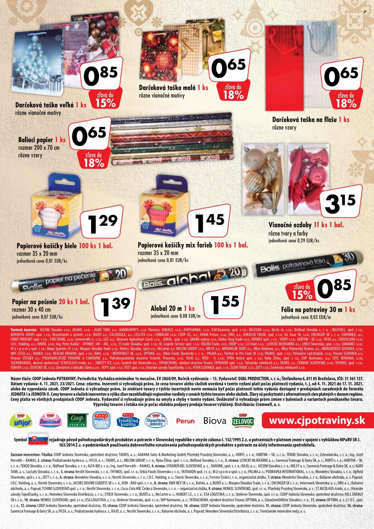 Leták COOP Jednota - 4.11.2021 - 17.11.2021. Strana 11