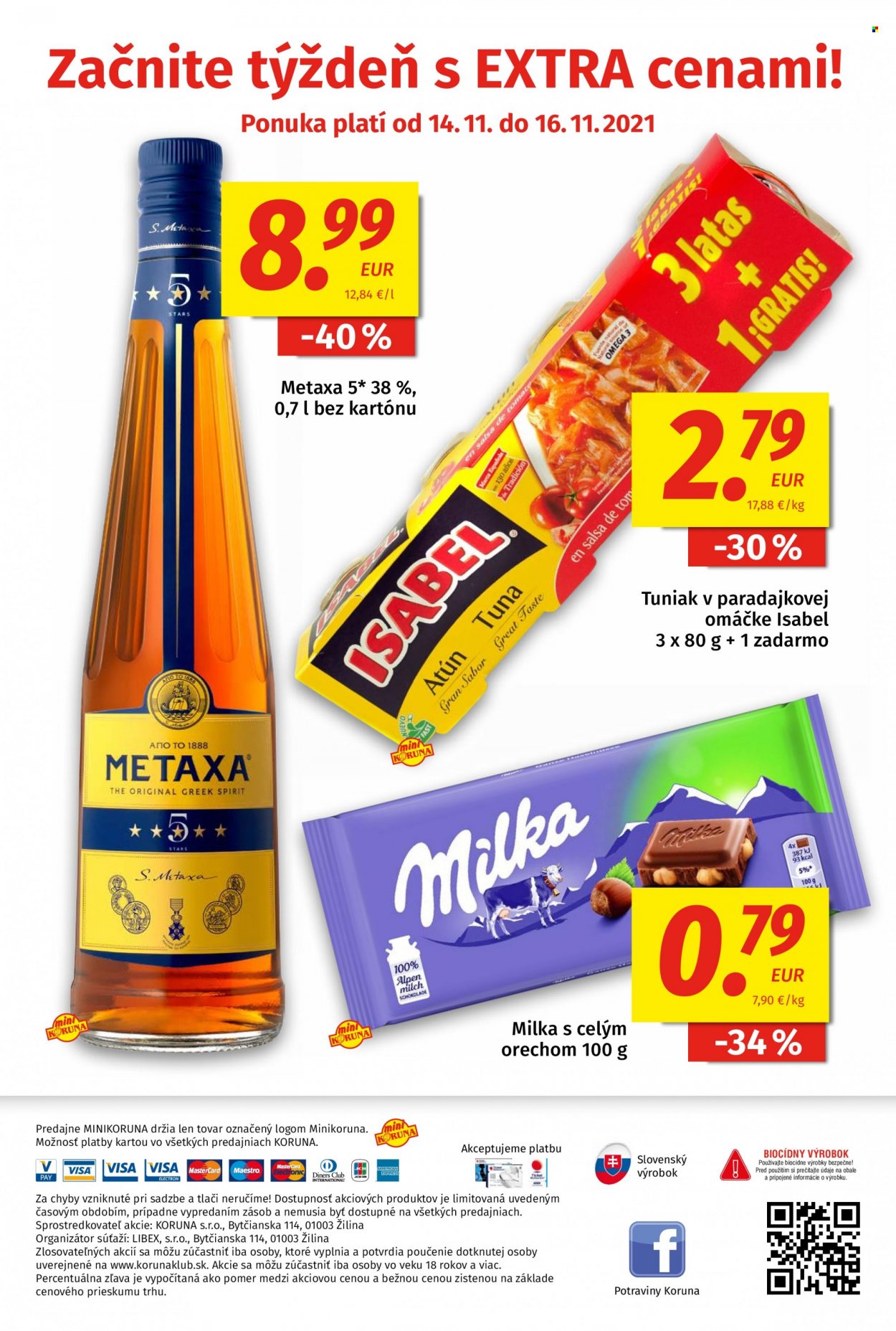 Leták Potraviny KORUNA - 5.11.2021 - 16.11.2021. Strana 16