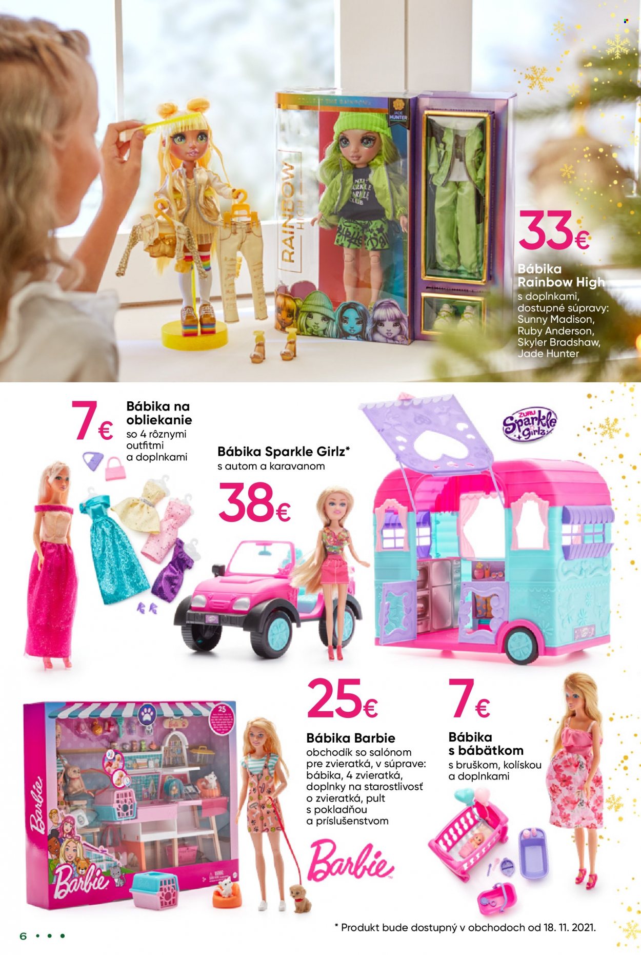 thumbnail - Leták Pepco - 4.11.2021 - 24.12.2021 - Produkty v akcii - Sparkle Girlz, Barbie, bábika. Strana 6.