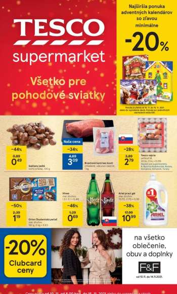 Leták TESCO supermarket - 10.11.2021 - 15.11.2021.