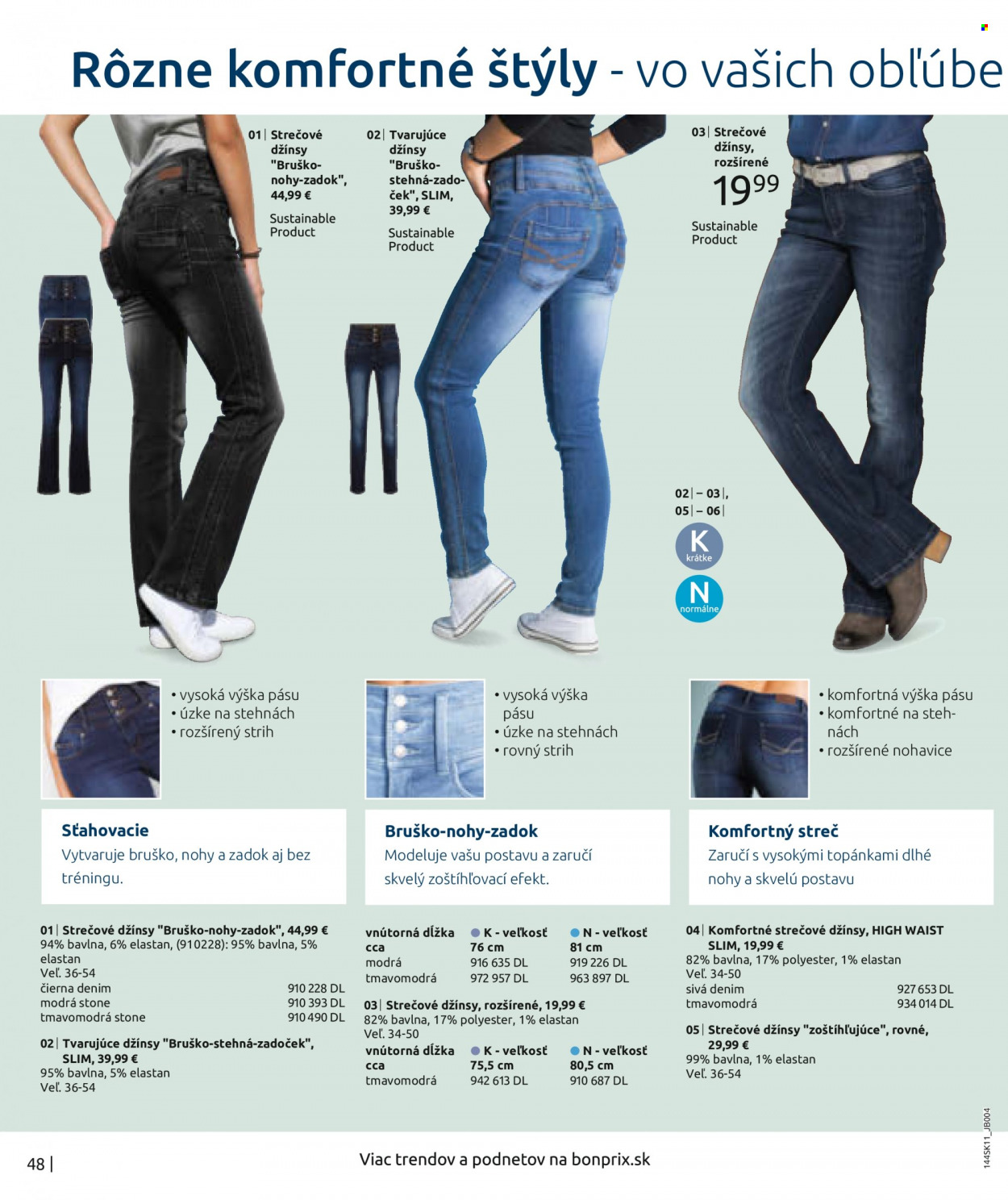 thumbnail - Leták Bonprix - 10.11.2021 - 7.2.2022 - Produkty v akcii - džínsy, strečové džínsy, nohavice. Strana 50.