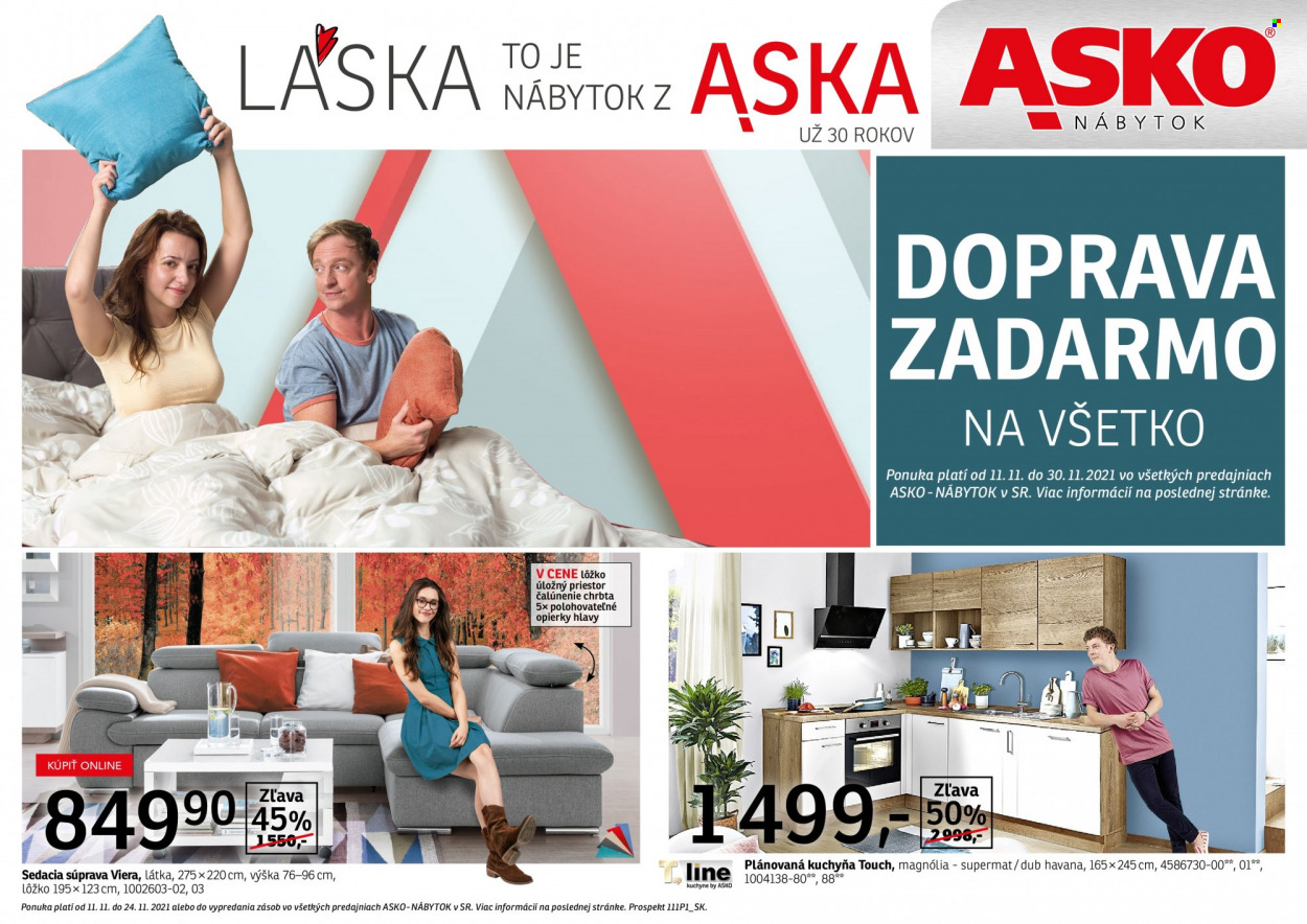 Leták Asko Nábytok - 11.11.2021 - 24.11.2021. Strana 1