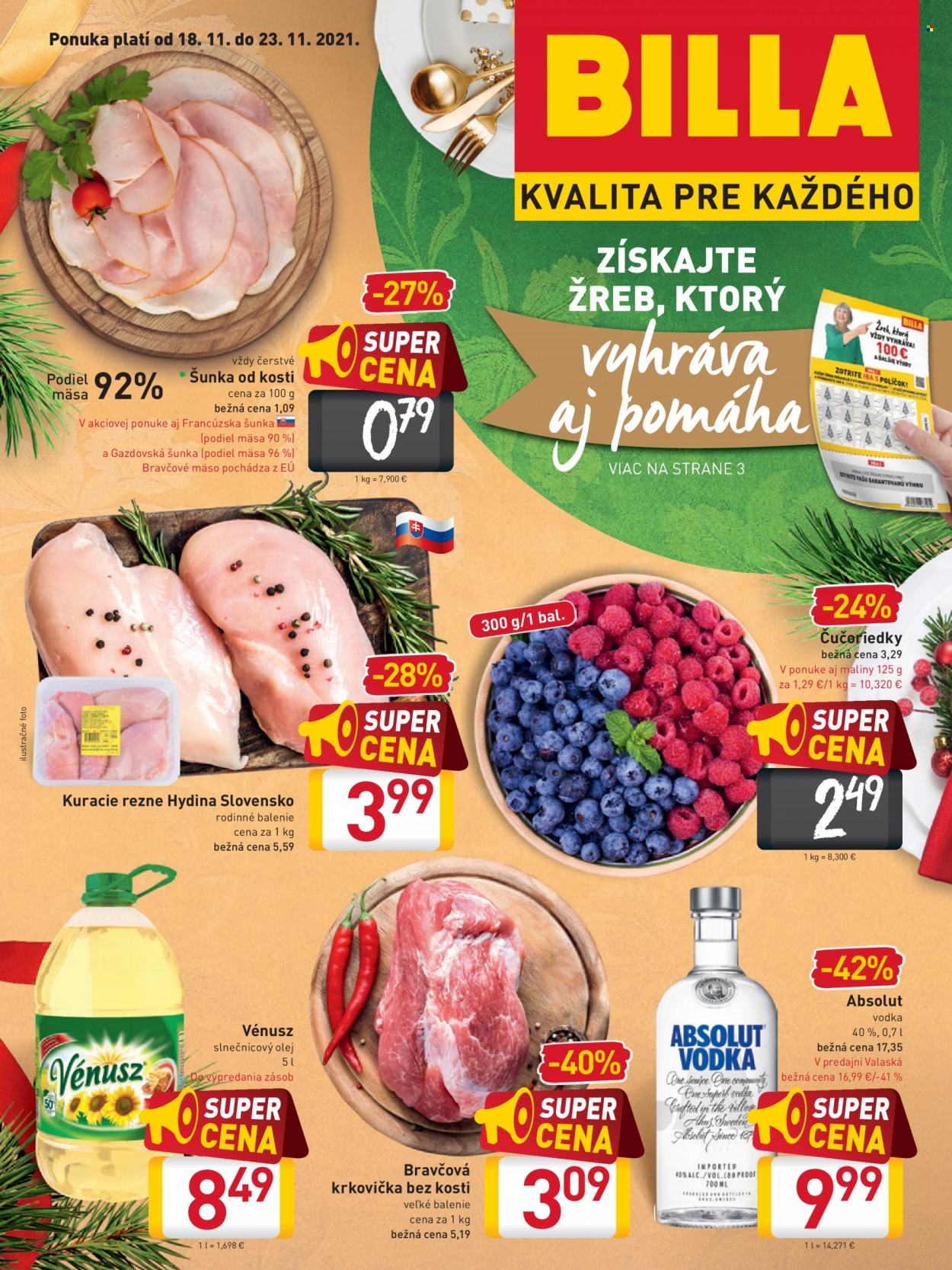 Leták Billa - 18.11.2021 - 23.11.2021. Strana 1