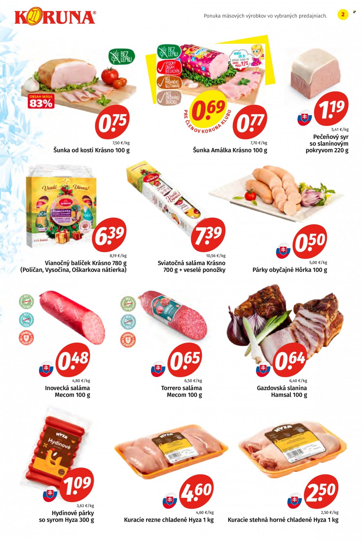 Leták Potraviny KORUNA - 19.11.2021 - 8.12.2021. Strana 2