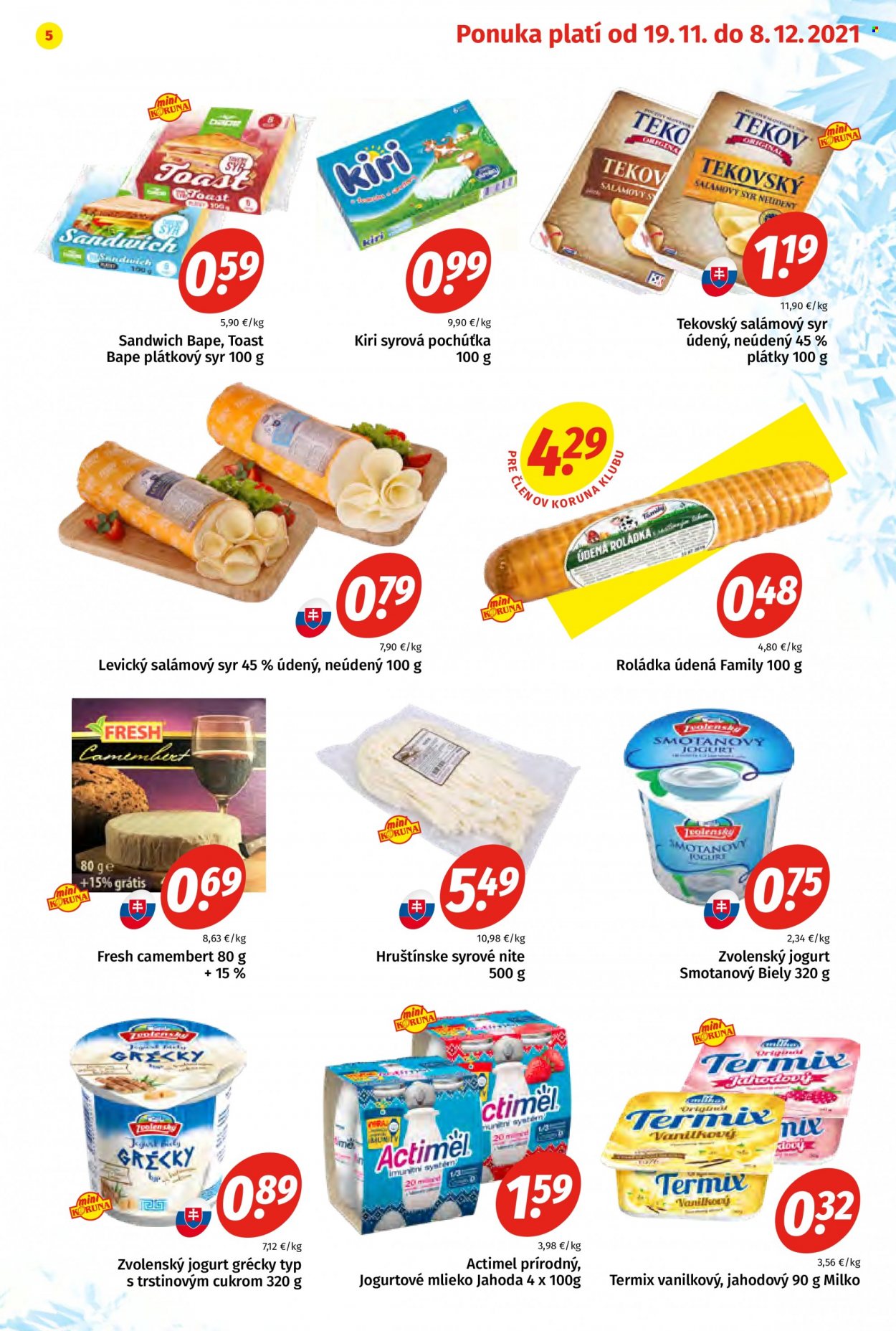 Leták Potraviny KORUNA - 19.11.2021 - 8.12.2021. Strana 5