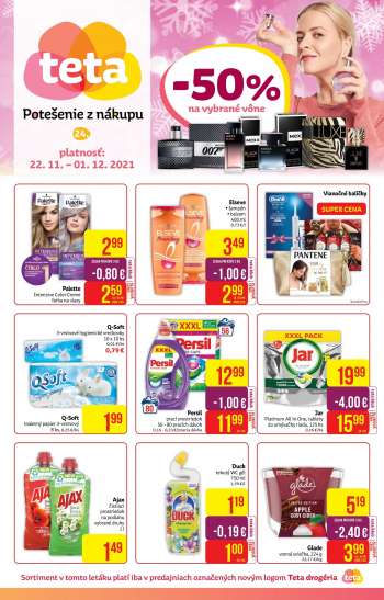Leták Teta drogerie - 22.11.2021 - 1.12.2021.