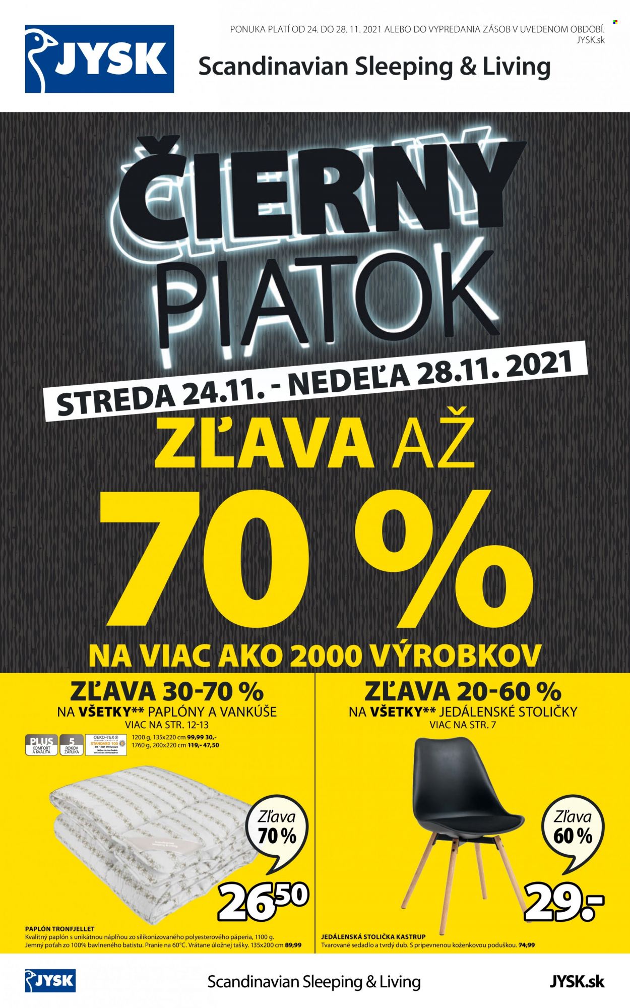 Leták JYSK - 24.11.2021 - 28.11.2021. Strana 1