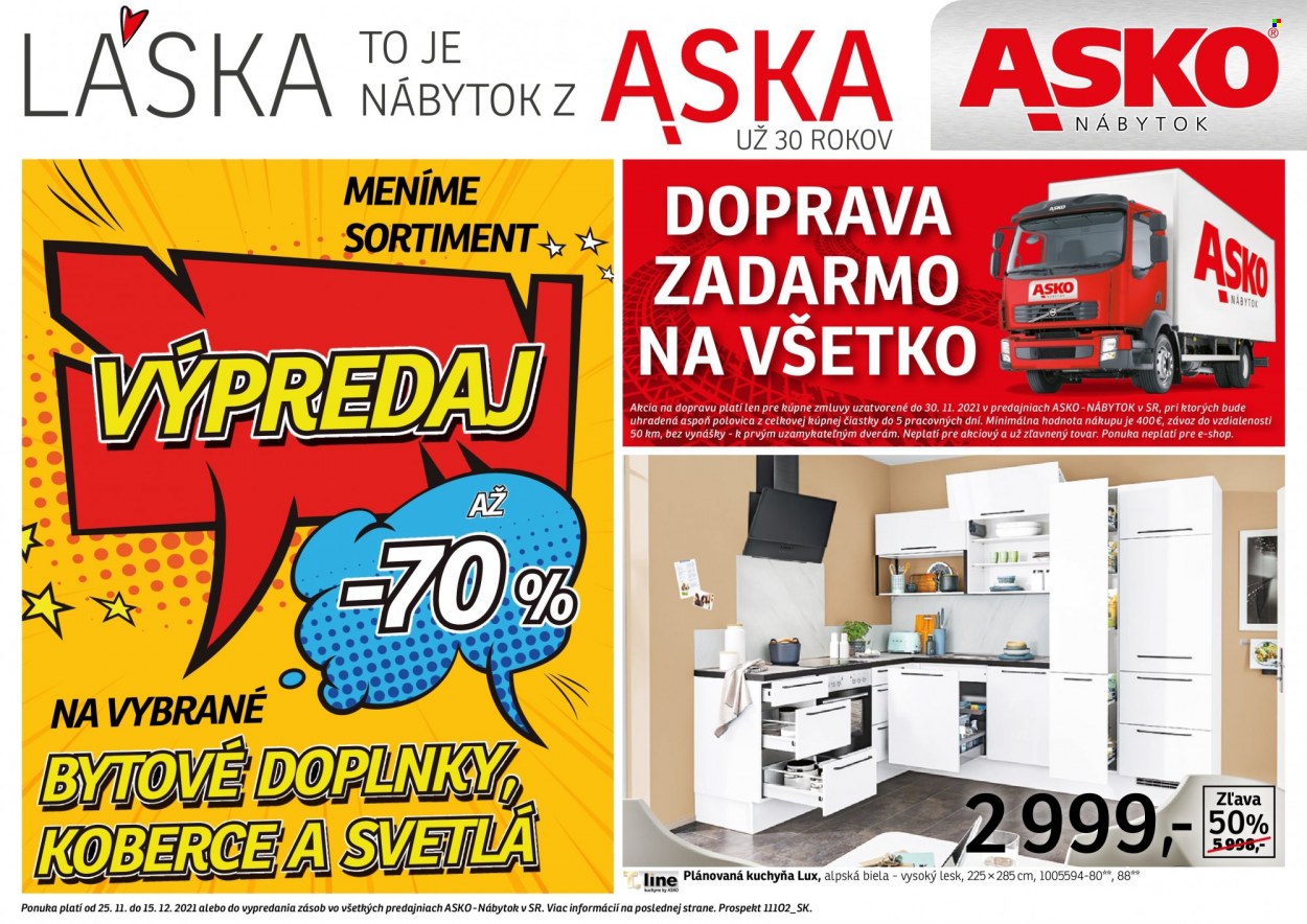Leták Asko Nábytok - 25.11.2021 - 15.12.2021. Strana 1