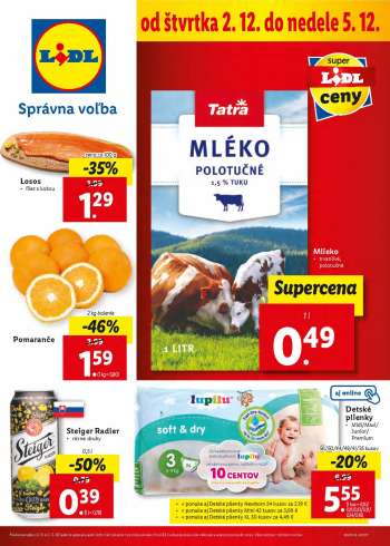 Leták Lidl - 2.12.2021 - 5.12.2021.