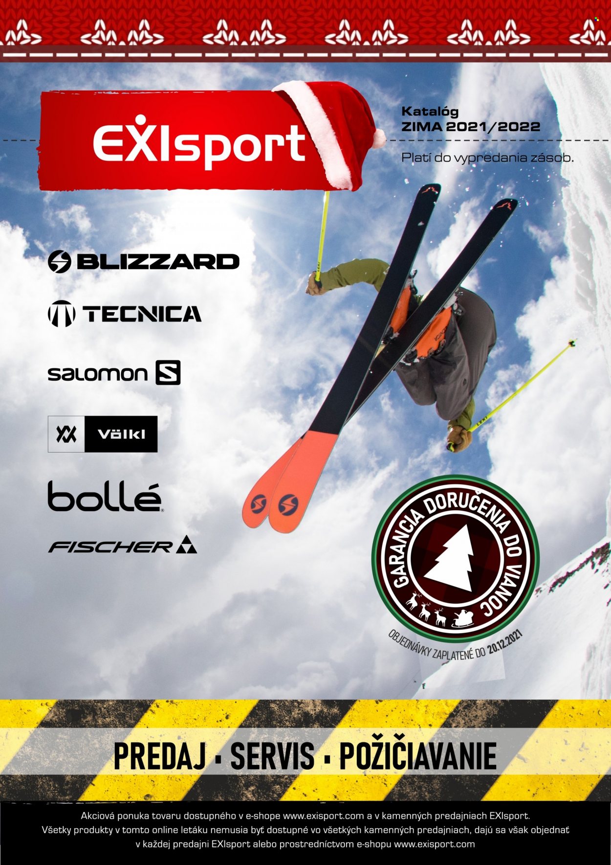Leták Exisport. Strana 1