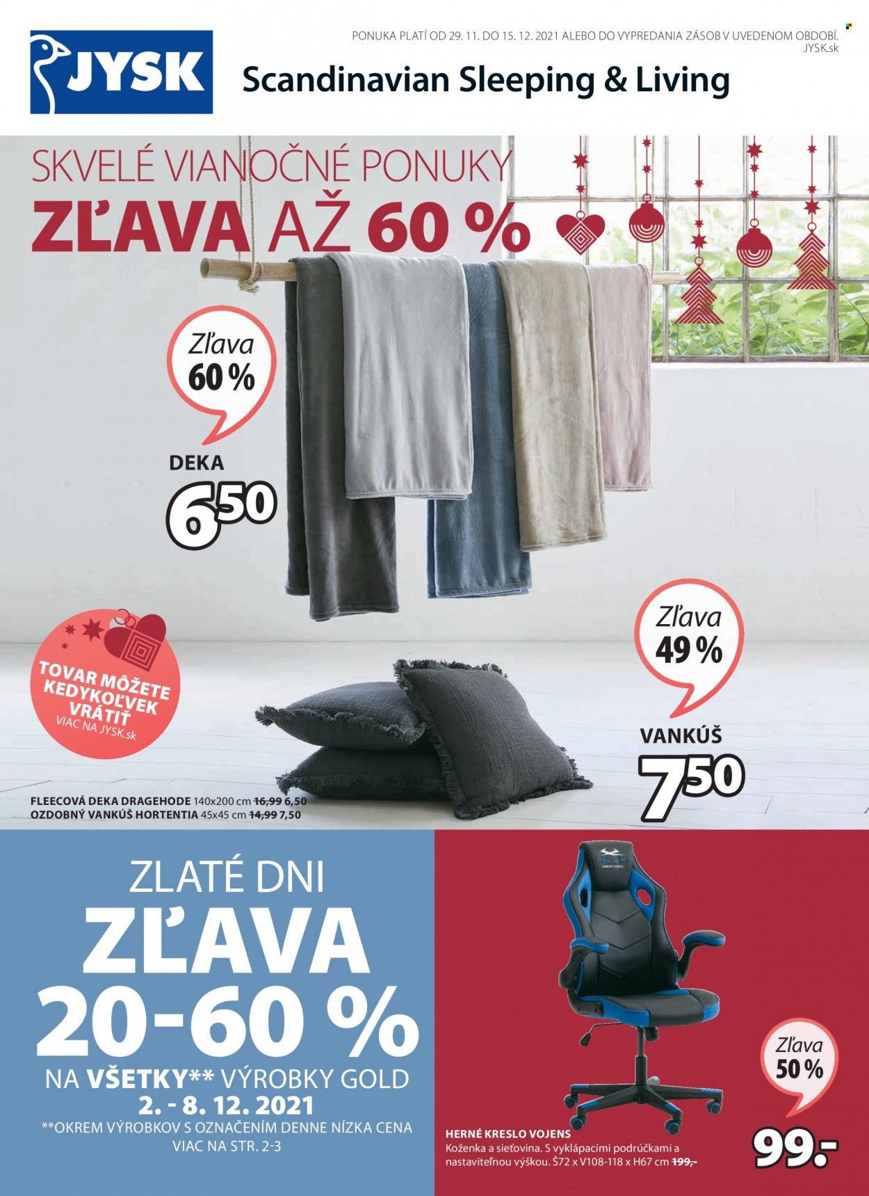 Leták JYSK - 29.11.2021 - 15.12.2021. Strana 1