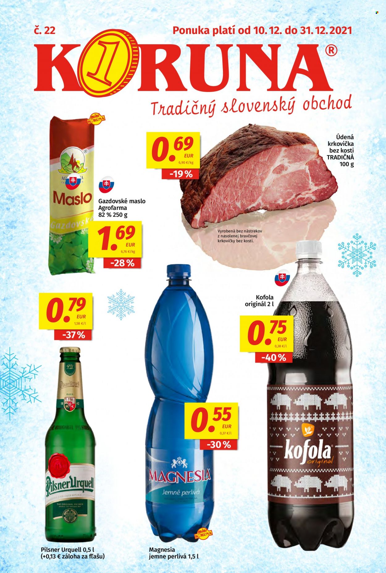 Leták Potraviny KORUNA - 10.12.2021 - 31.12.2021. Strana 1