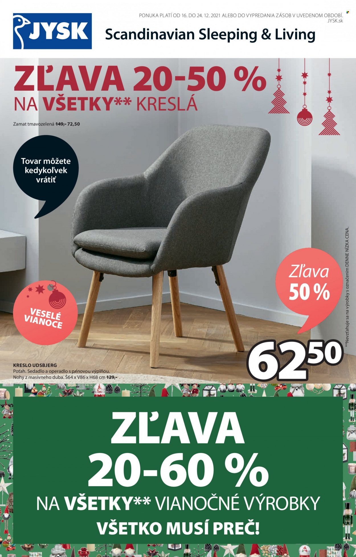 Leták JYSK - 16.12.2021 - 24.12.2021. Strana 1