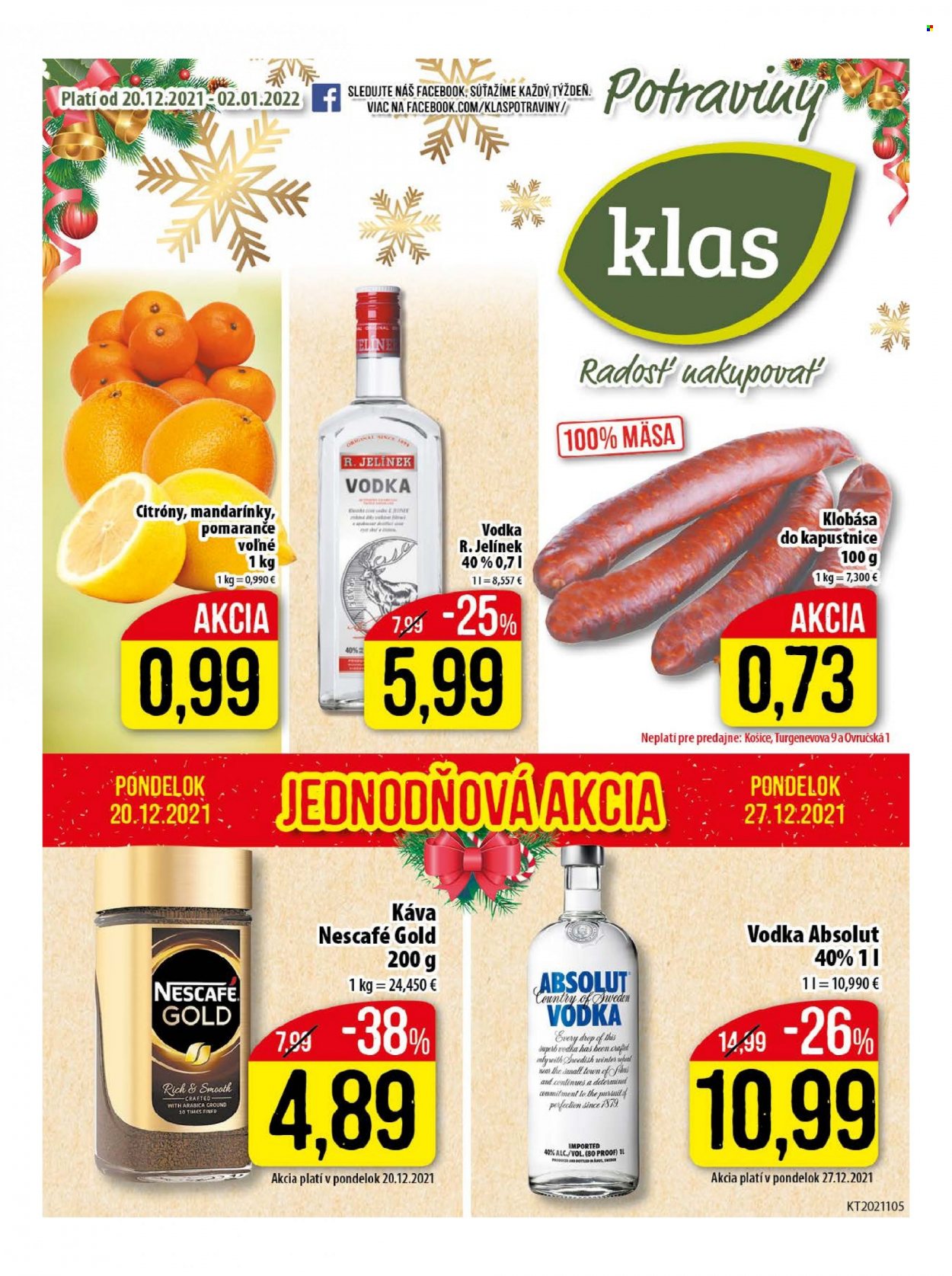 Leták Klas - 20.12.2021 - 2.1.2022. Strana 1