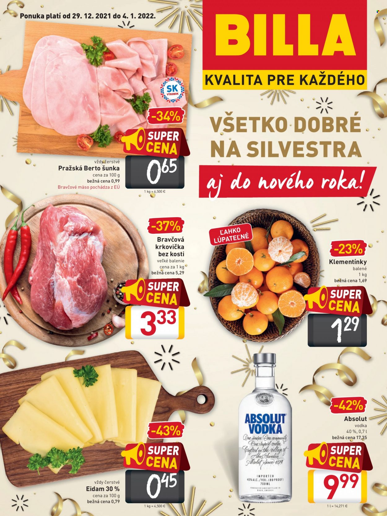 Leták Billa - 29.12.2021 - 4.1.2022. Strana 1