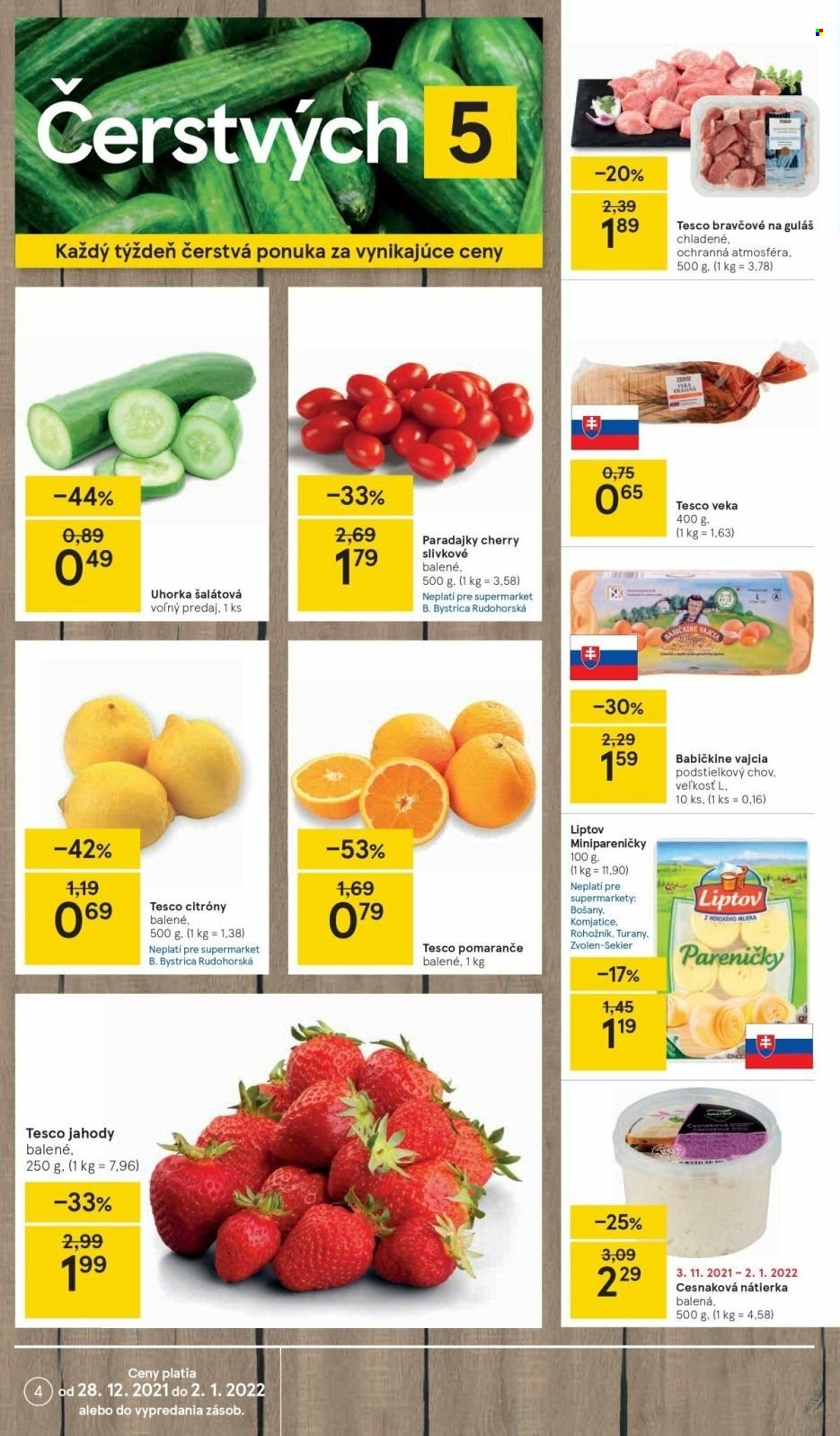 Leták TESCO supermarket - 28.12.2021 - 2.1.2022. Strana 4
