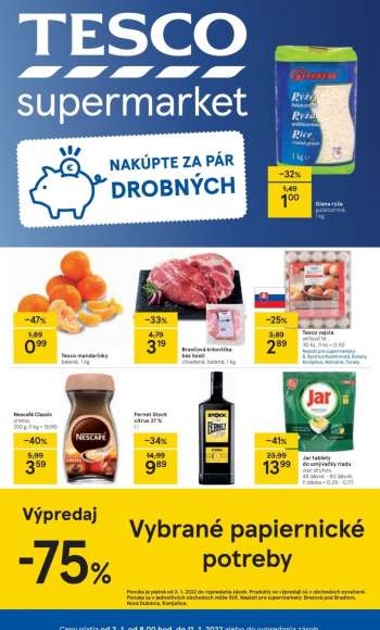 Leták TESCO supermarket - 3.1.2022 - 11.1.2022.