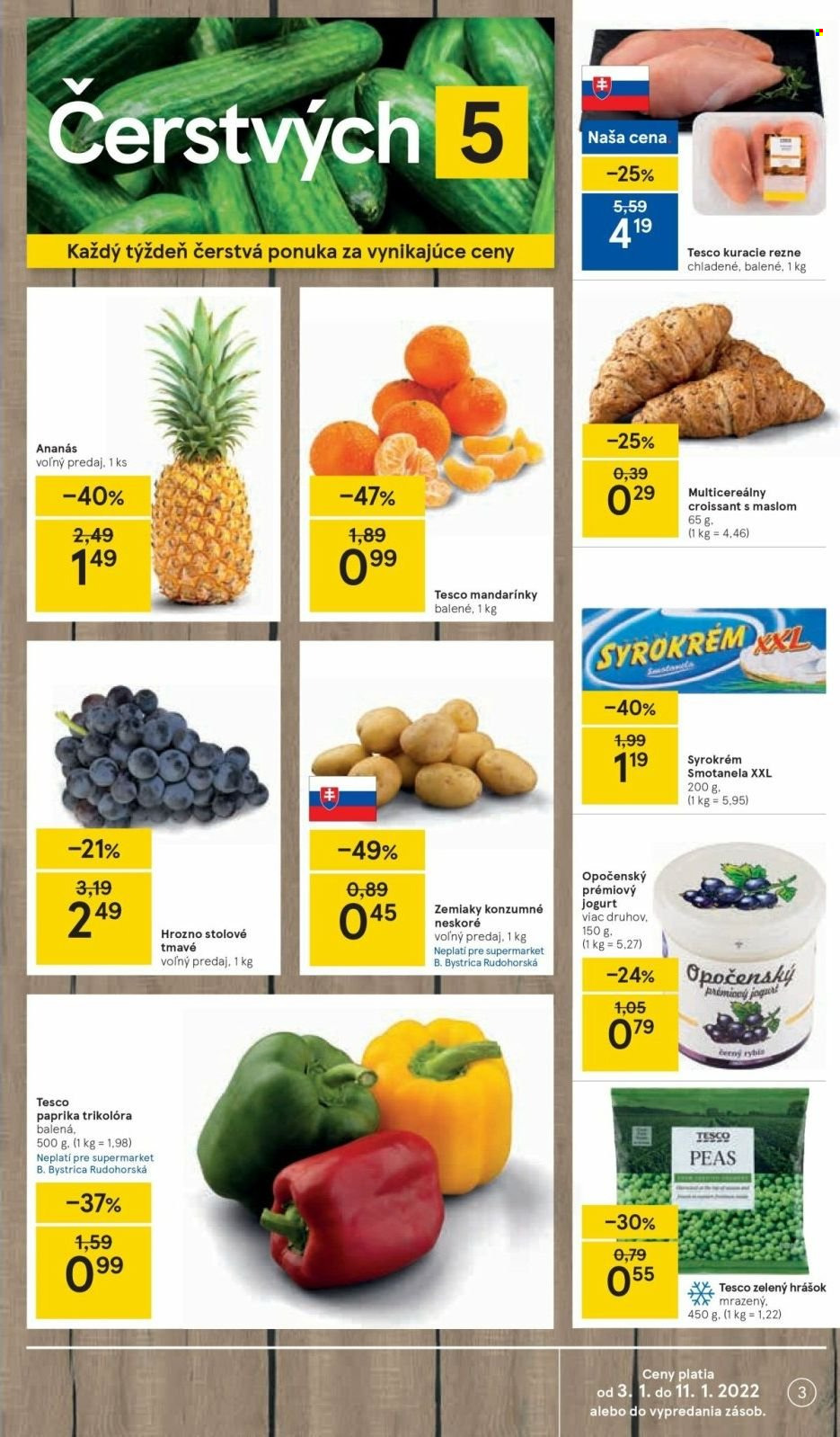Leták TESCO supermarket - 3.1.2022 - 11.1.2022. Strana 3