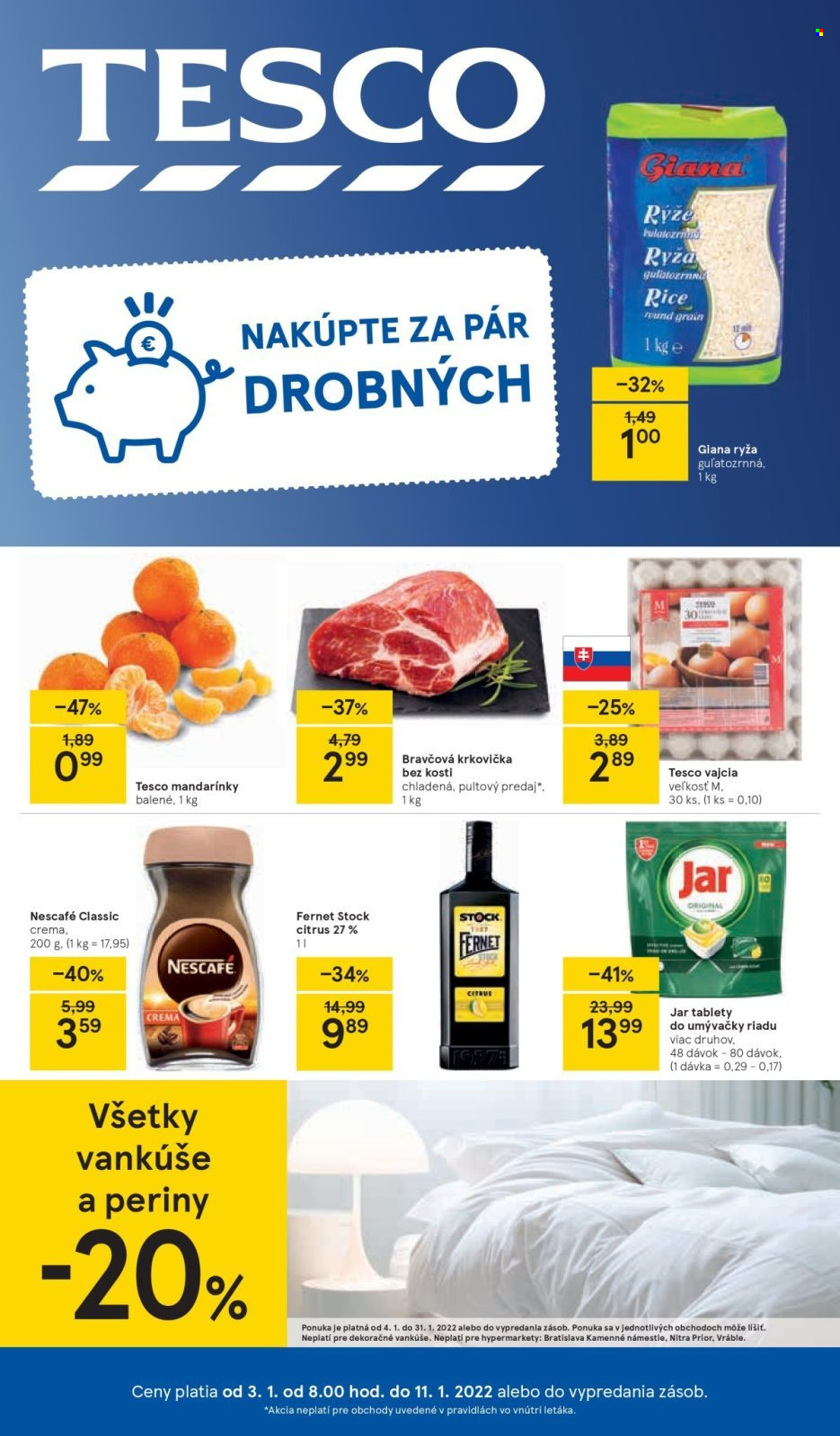 Leták TESCO - 3.1.2022 - 11.1.2022. Strana 1
