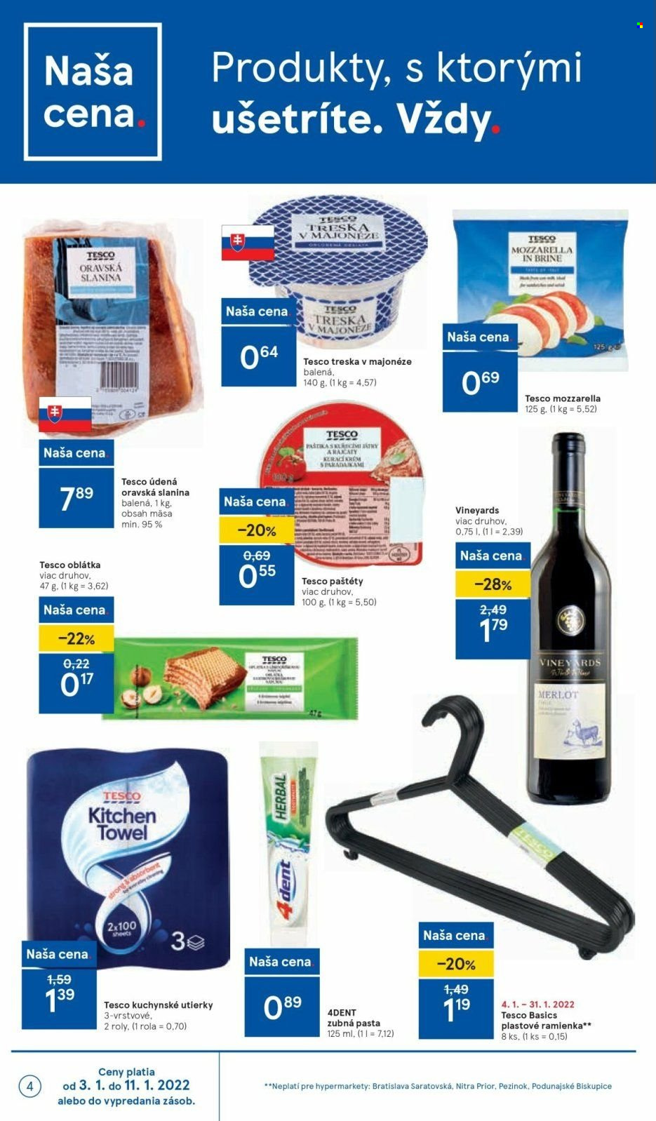Leták TESCO - 3.1.2022 - 11.1.2022. Strana 4