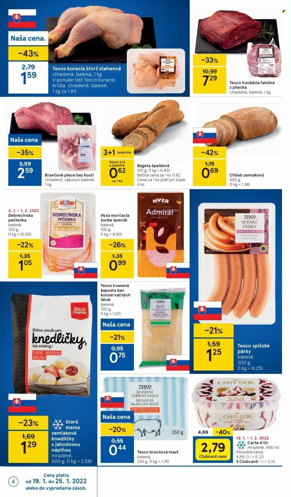 Leták TESCO supermarket - 19.1.2022 - 25.1.2022. Strana 4