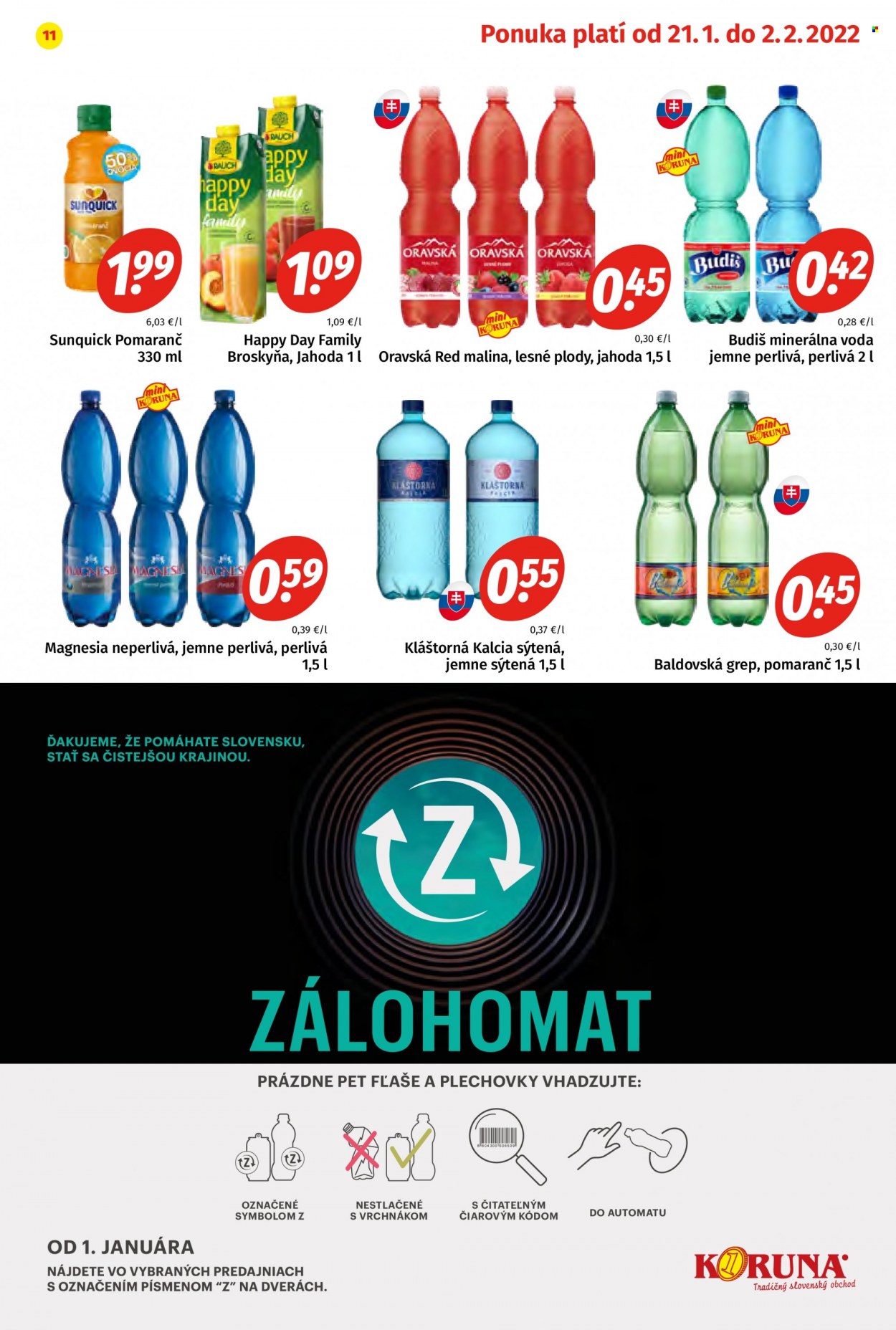 Leták Potraviny KORUNA - 21.1.2022 - 2.2.2022. Strana 11