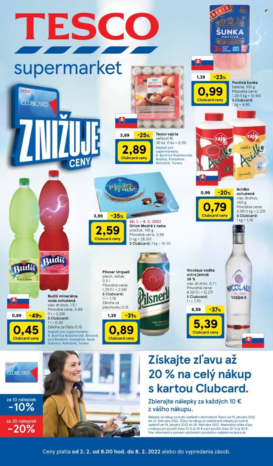 Leták TESCO supermarket - 2.2.2022 - 8.2.2022. Strana 1