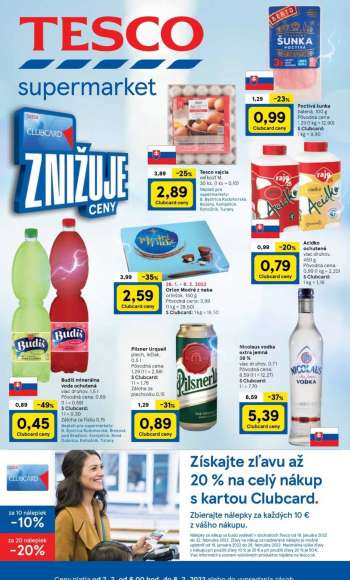 Leták TESCO supermarket - 2.2.2022 - 8.2.2022.
