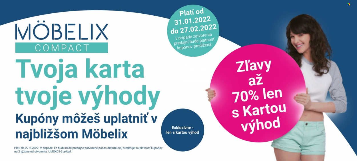 Leták Möbelix - 31.1.2022 - 27.2.2022. Strana 1