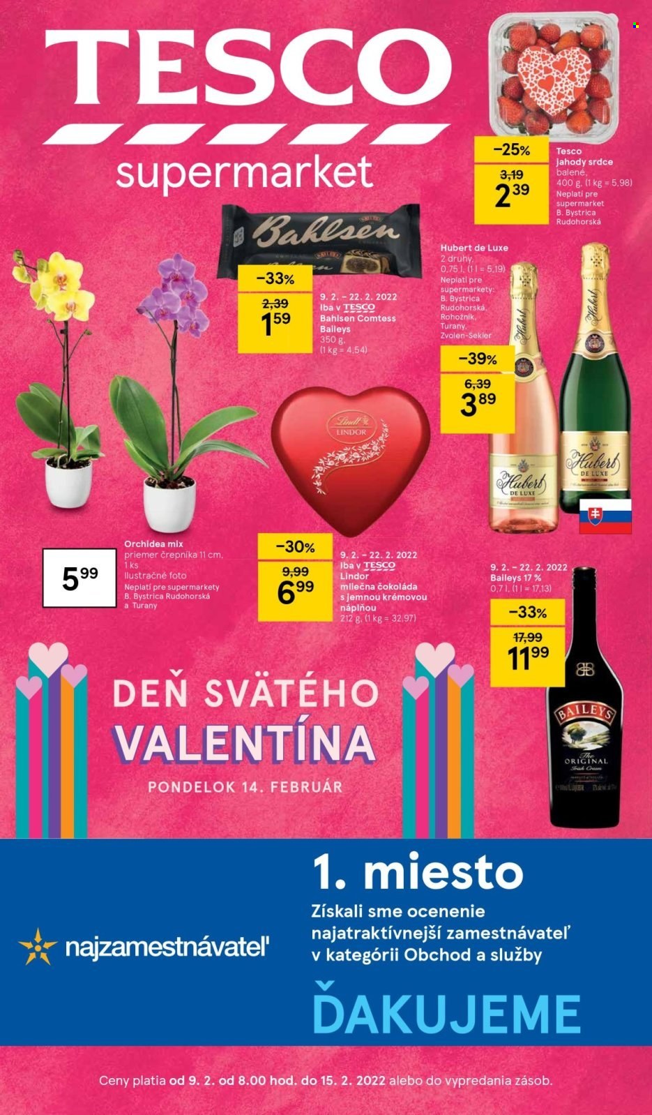 Leták TESCO supermarket - 9.2.2022 - 15.2.2022. Strana 1