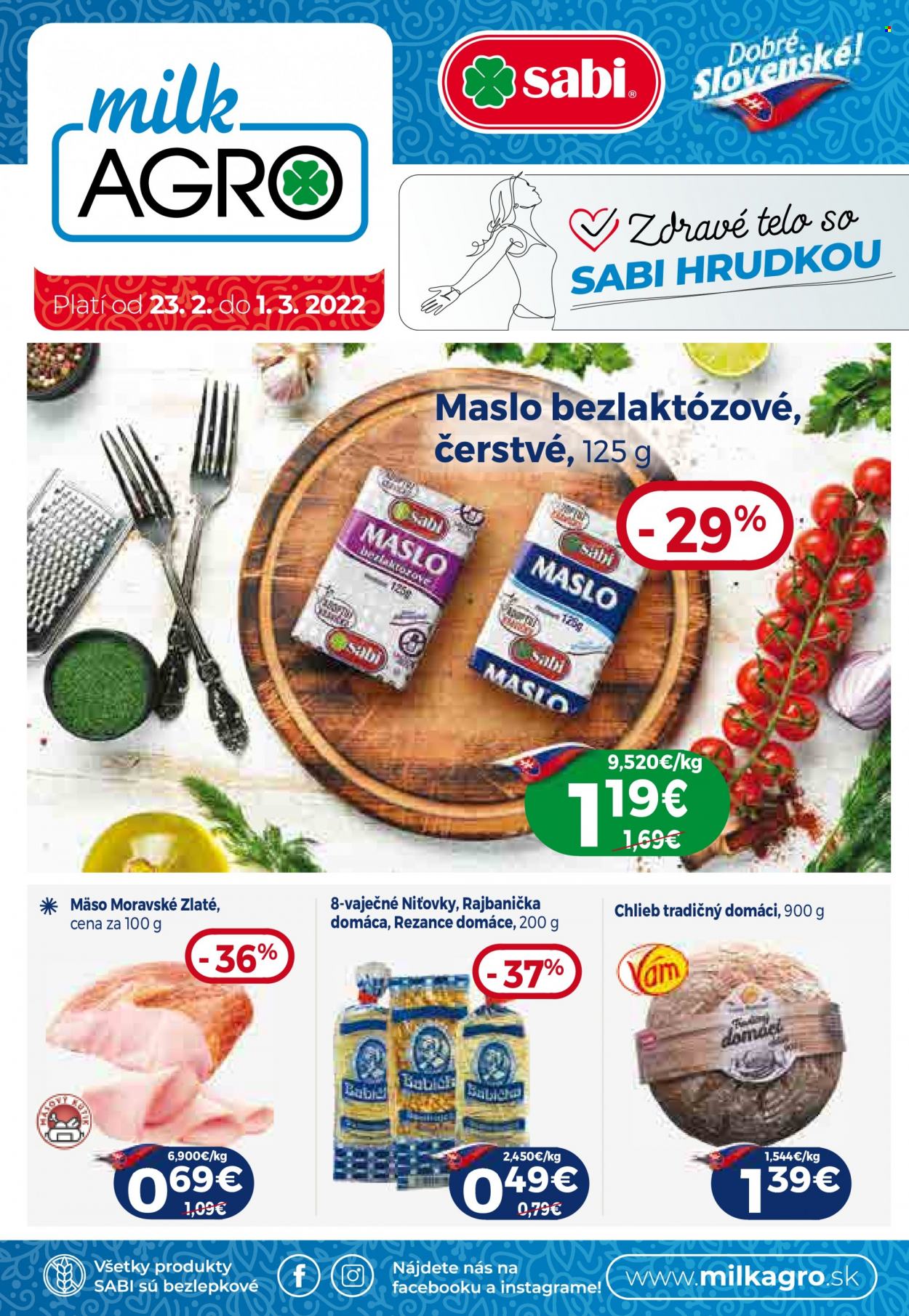 Leták Milk AGRO - 23.2.2022 - 1.3.2022. Strana 1