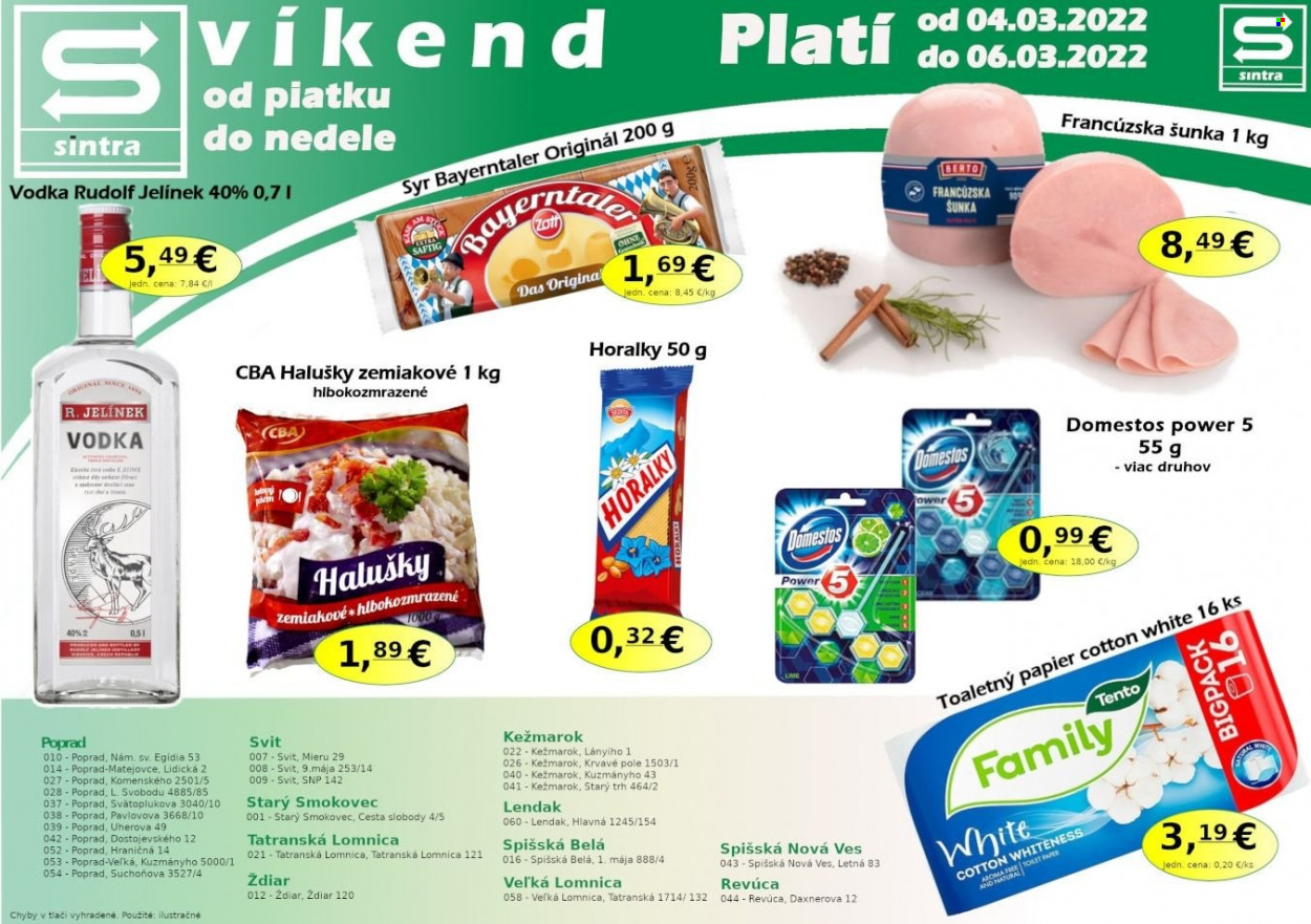 Leták Sintra - 4.3.2022 - 6.3.2022. Strana 1