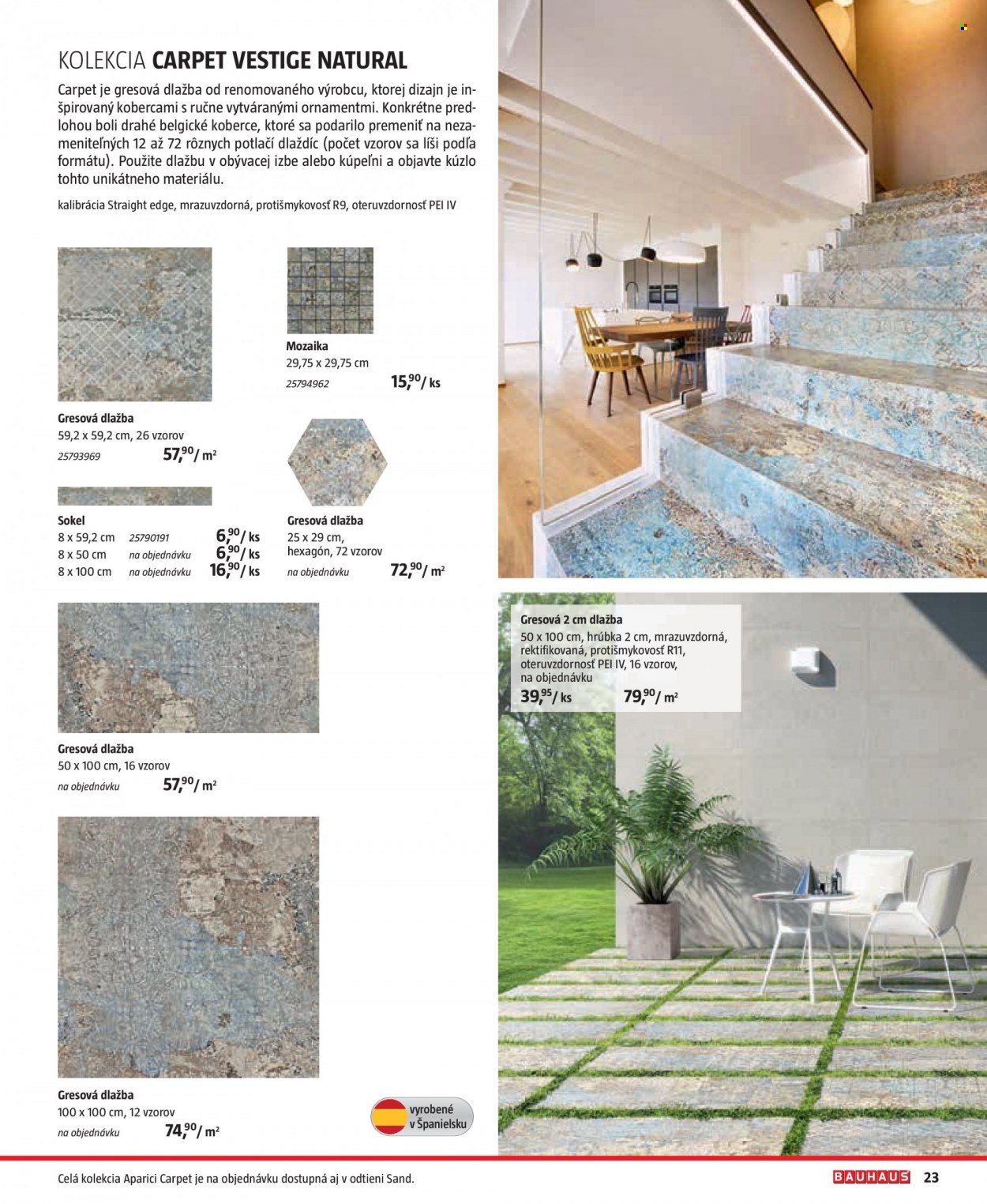 thumbnail - Leták Bauhaus - Produkty v akcii - dlažba, mozaika, koberec. Strana 23.