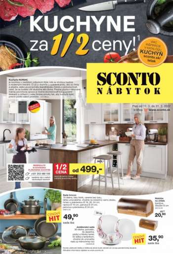 Leták Sconto nábytok - 11.3.2022 - 31.3.2022.