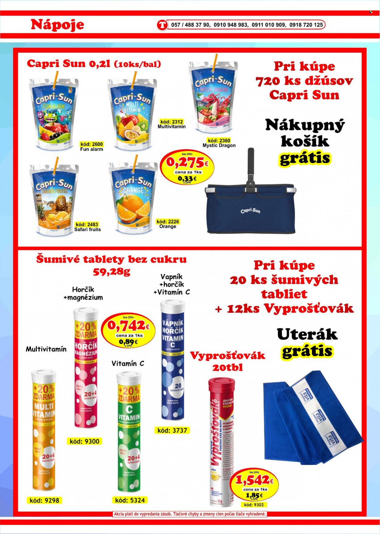 thumbnail - Leták DMJ market - Produkty v akcii - maliny, Capri Sun, ovocný nápoj, detský nápoj, Cien. Strana 30.
