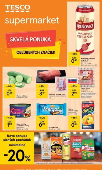Leták TESCO supermarket - 16.3.2022 - 22.3.2022.