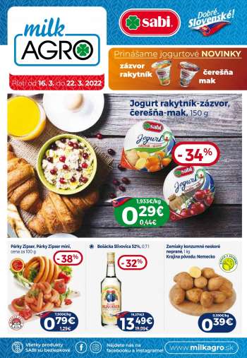 Leták Milk AGRO - 16.3.2022 - 22.3.2022.