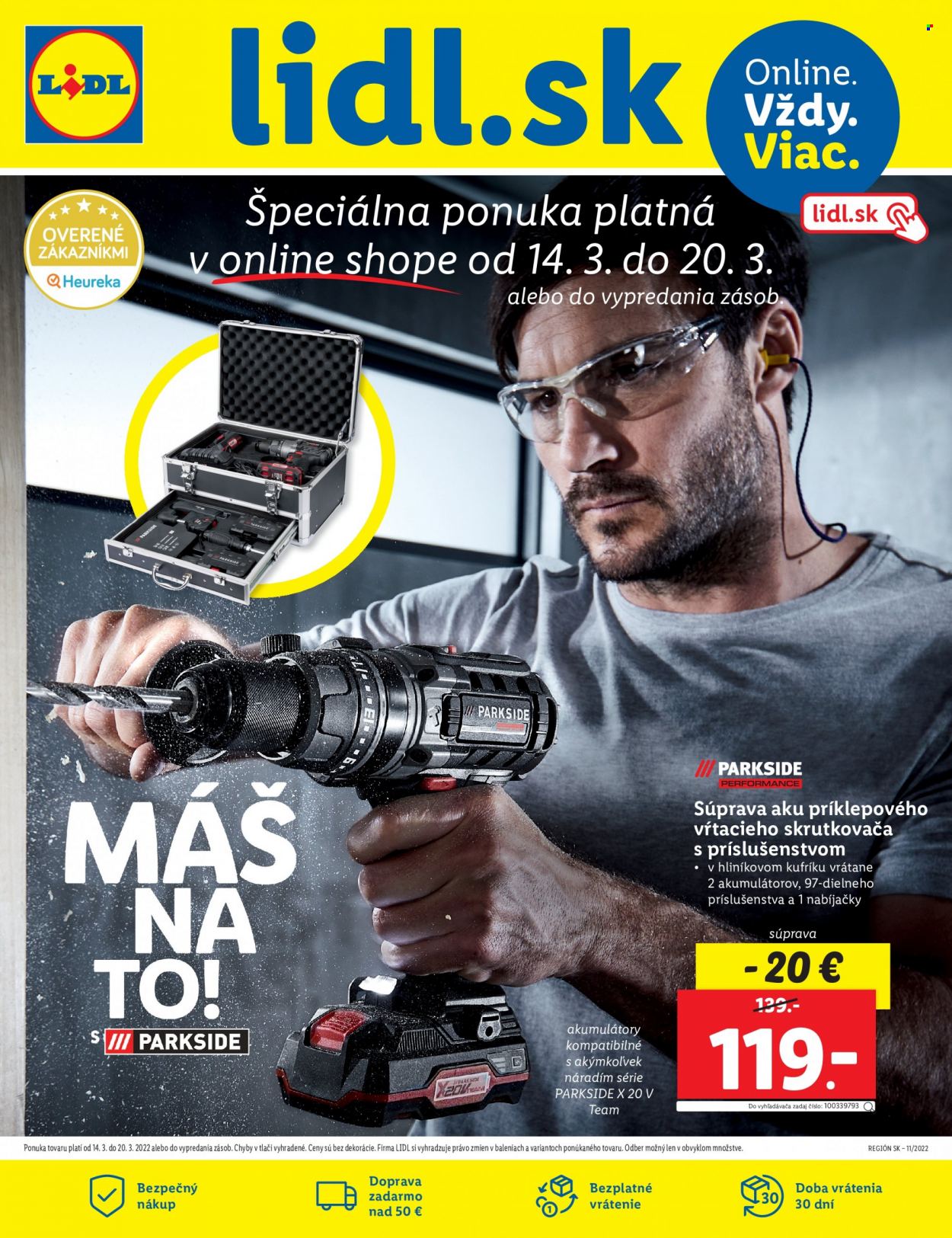 Leták Lidl - 14.3.2022 - 20.3.2022. Strana 1