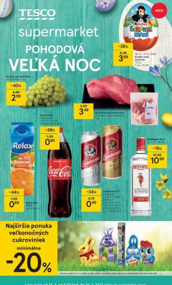 Leták TESCO supermarket - 23.3.2022 - 29.3.2022.