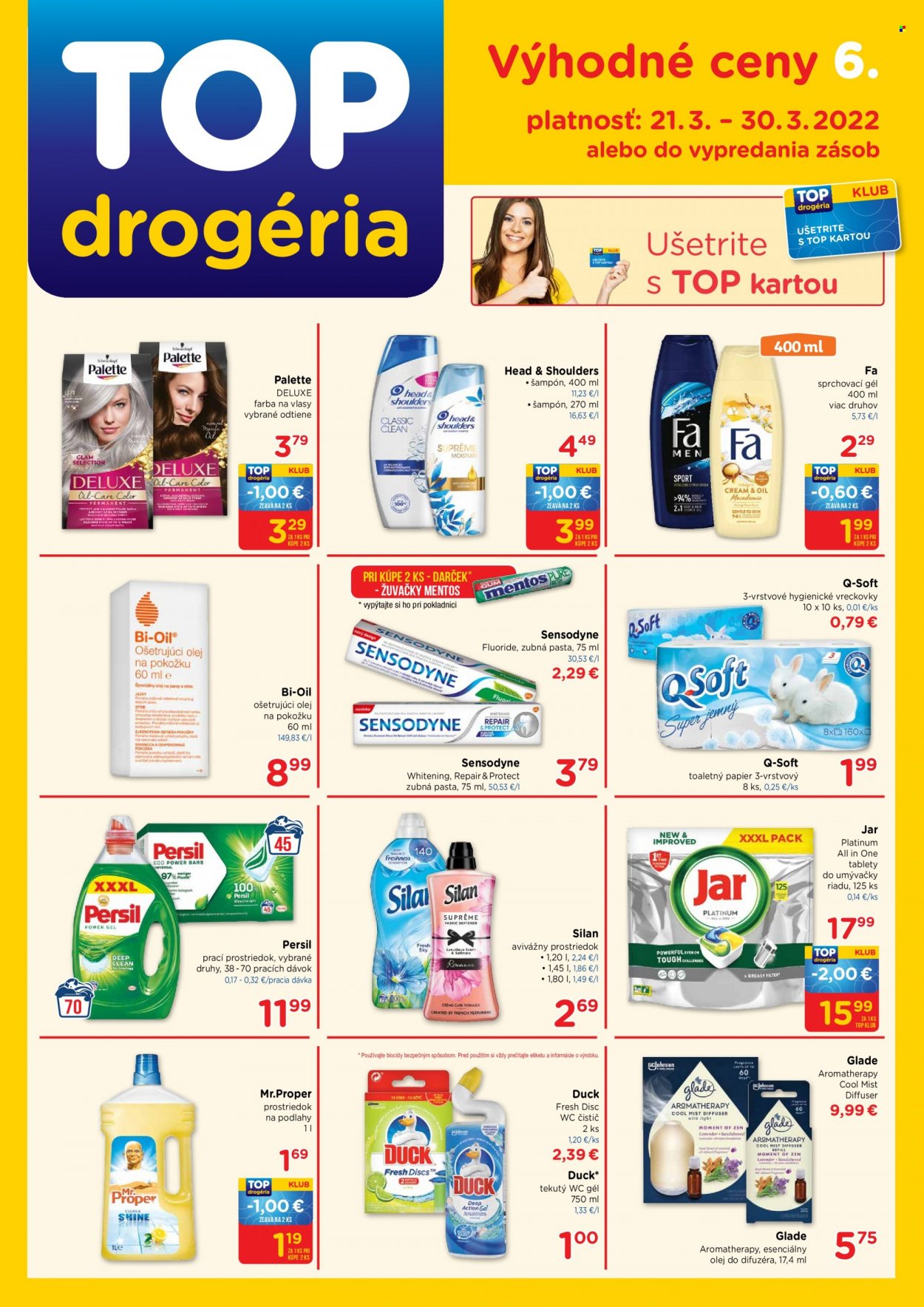 Leták TOP drogéria - 21.3.2022 - 30.3.2022. Strana 1