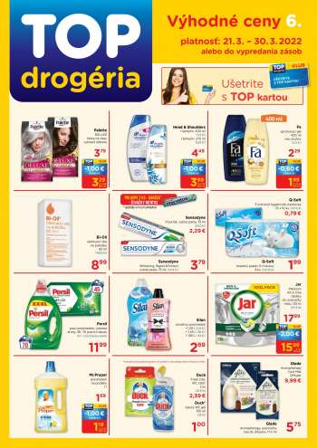 Leták TOP drogéria - 21.3.2022 - 30.3.2022.