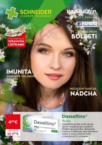 Leták Schneider Lekáreň - 1.3.2022 - 31.3.2022.