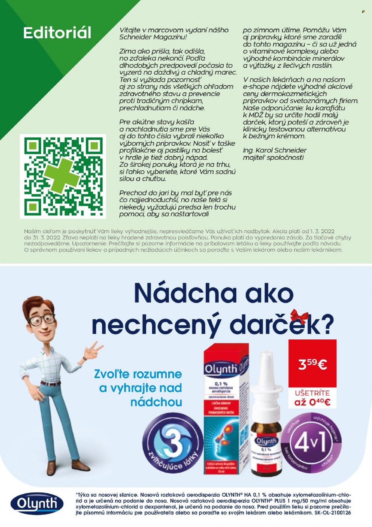 Leták Schneider Lekáreň - 1.3.2022 - 31.3.2022. Strana 2
