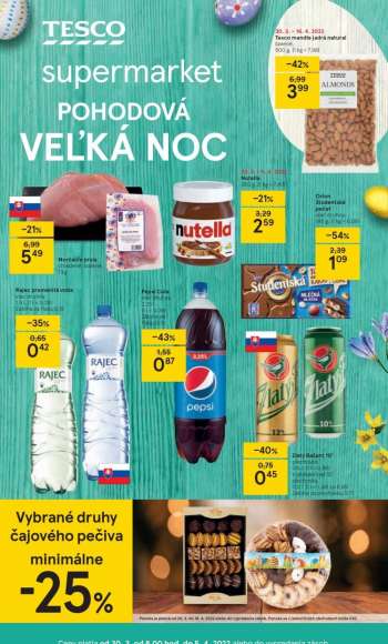 Leták TESCO supermarket - 30.3.2022 - 5.4.2022.