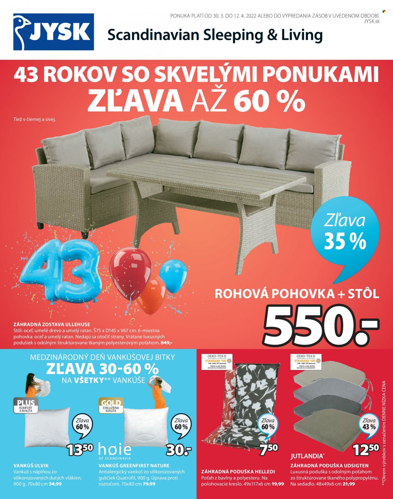 Leták JYSK - 30.3.2022 - 12.4.2022. Strana 1