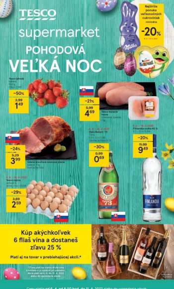 Leták TESCO supermarket - 6.4.2022 - 11.4.2022.