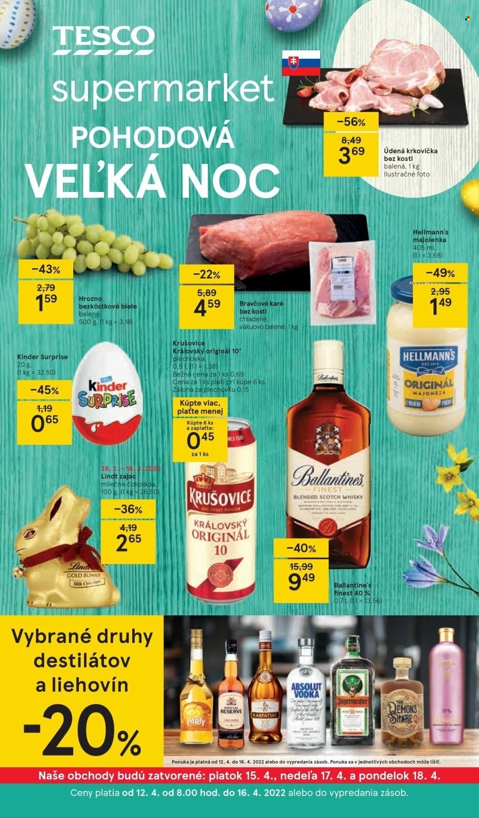 Leták TESCO supermarket - 12.4.2022 - 16.4.2022. Strana 1